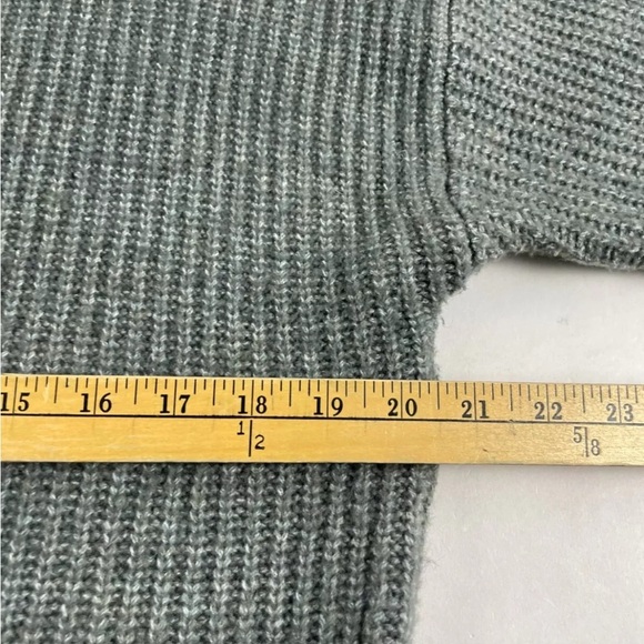 Nine West chunky grey green collared sweater size M - Picture 9 of 10